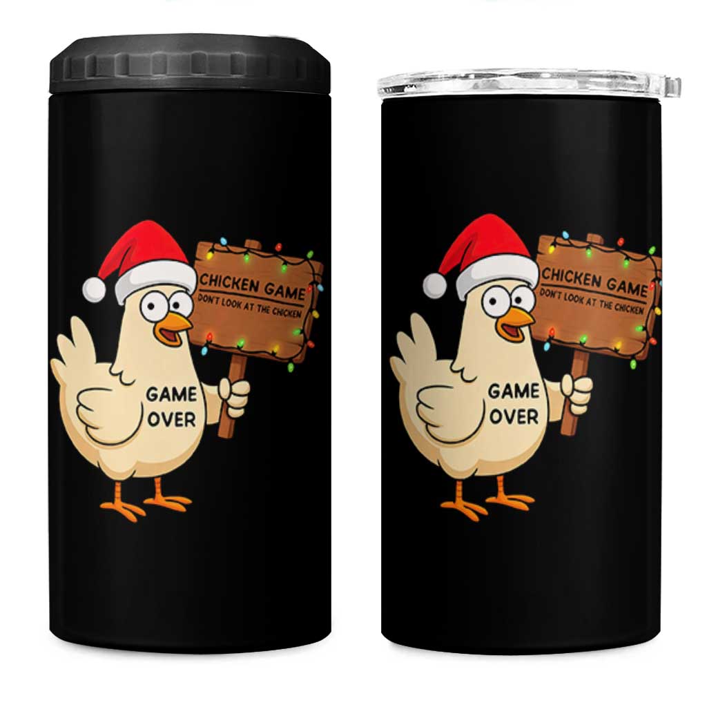 Chicken Game Christmas 4 in 1 Can Cooler Tumbler Funny Do Not Look At The Chicken - Wonder Print Shop