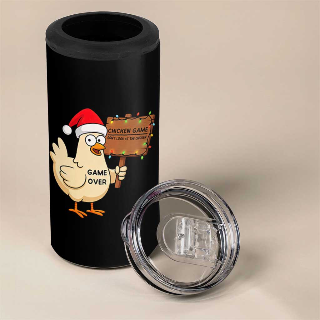 Chicken Game Christmas 4 in 1 Can Cooler Tumbler Funny Do Not Look At The Chicken - Wonder Print Shop