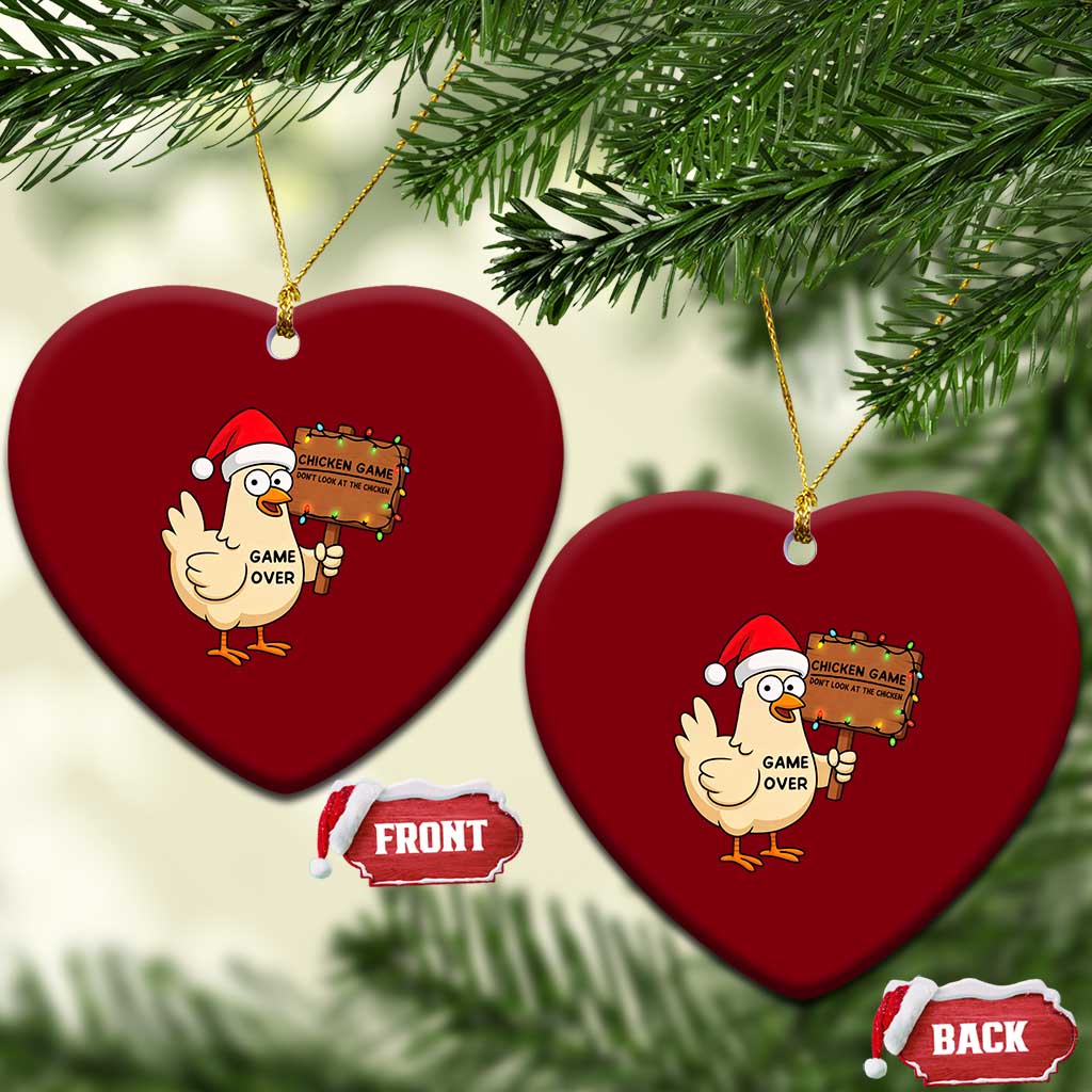 Chicken Game Christmas Ceramic Ornament Funny Do Not Look At The Chicken - Wonder Print Shop