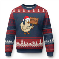 Chicken Game Xmas Ugly Christmas Sweater Funny Do Not Look At The Chicken - Wonder Print Shop