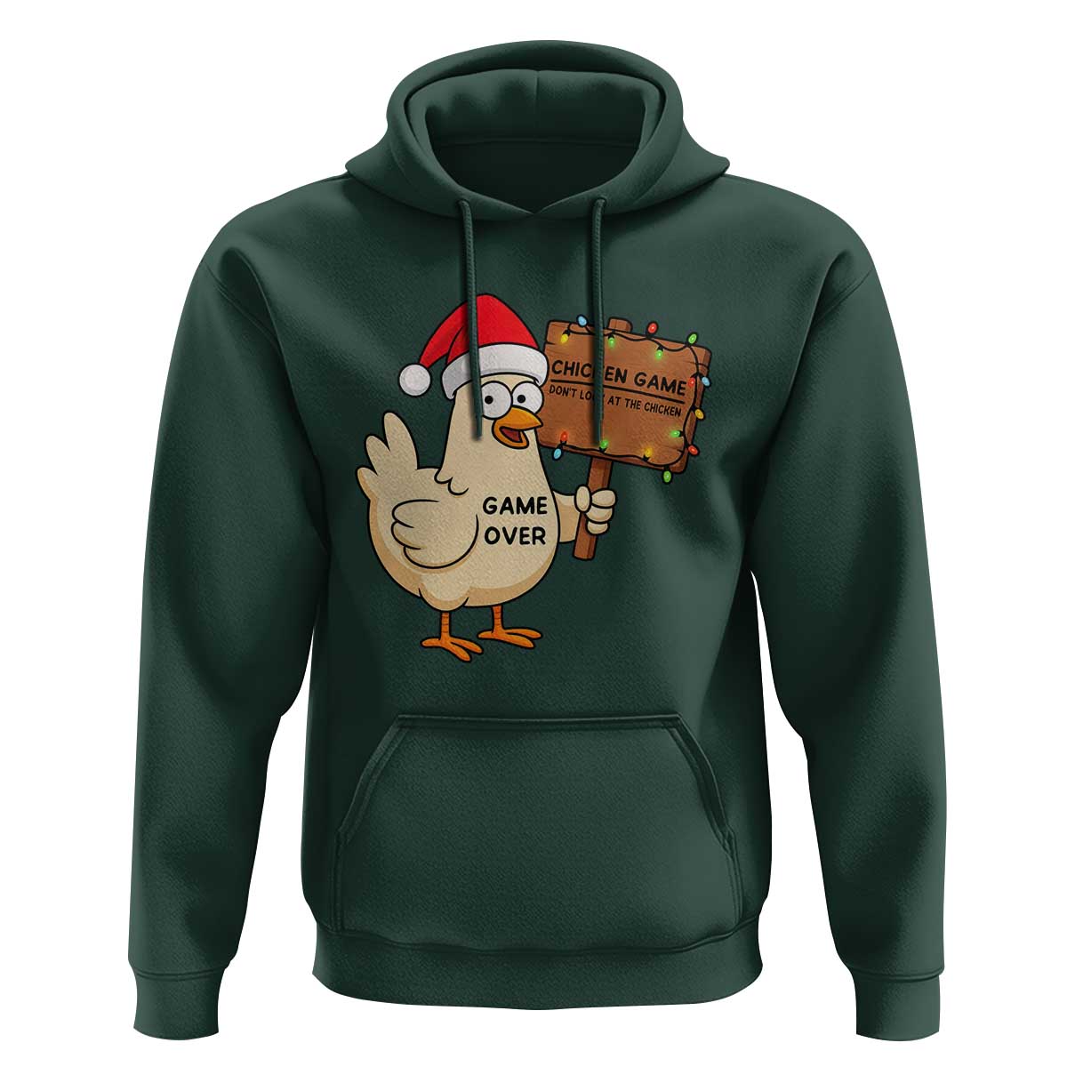 Chicken Game Christmas Hoodie Funny Do Not Look At The Chicken - Wonder Print Shop