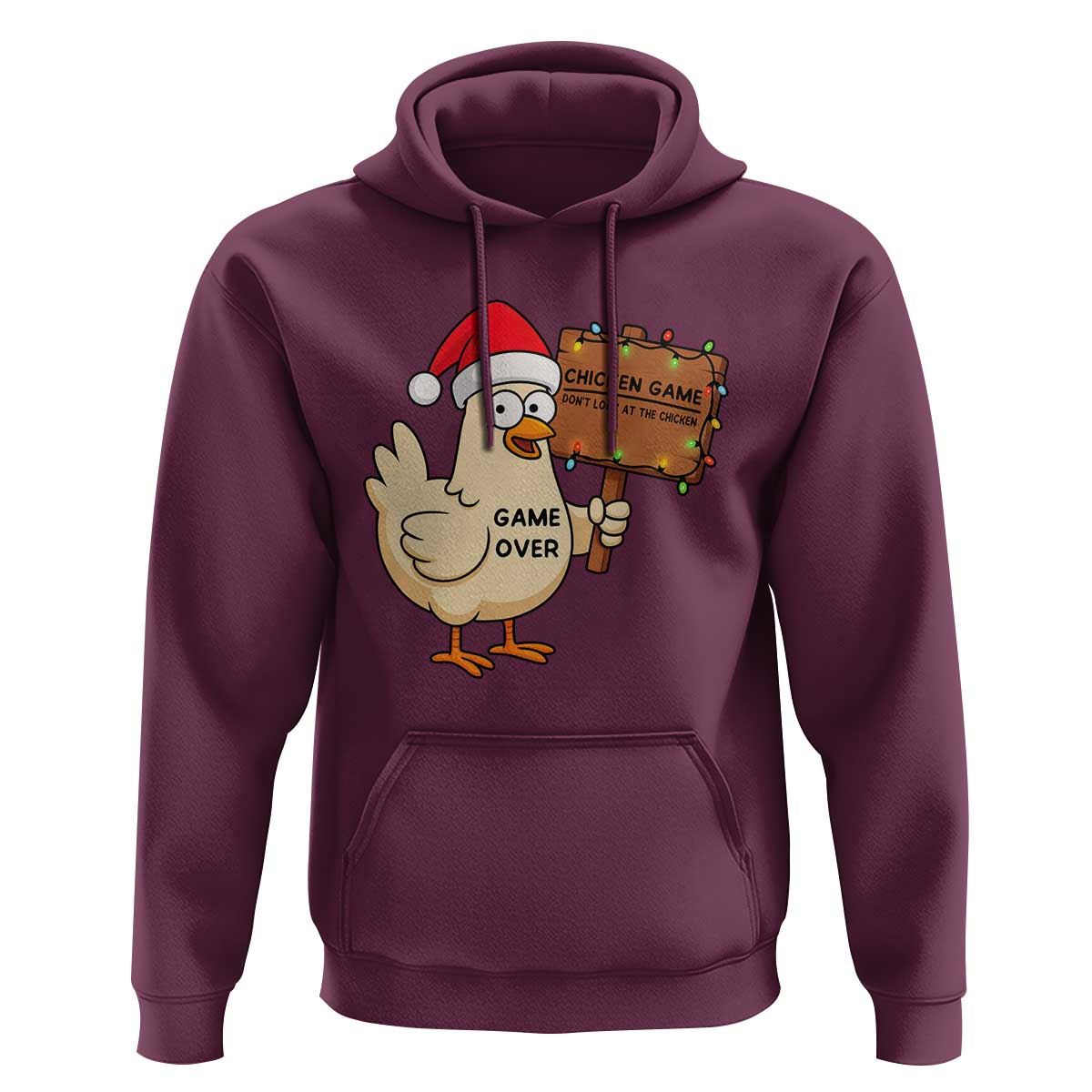Chicken Game Christmas Hoodie Funny Do Not Look At The Chicken - Wonder Print Shop