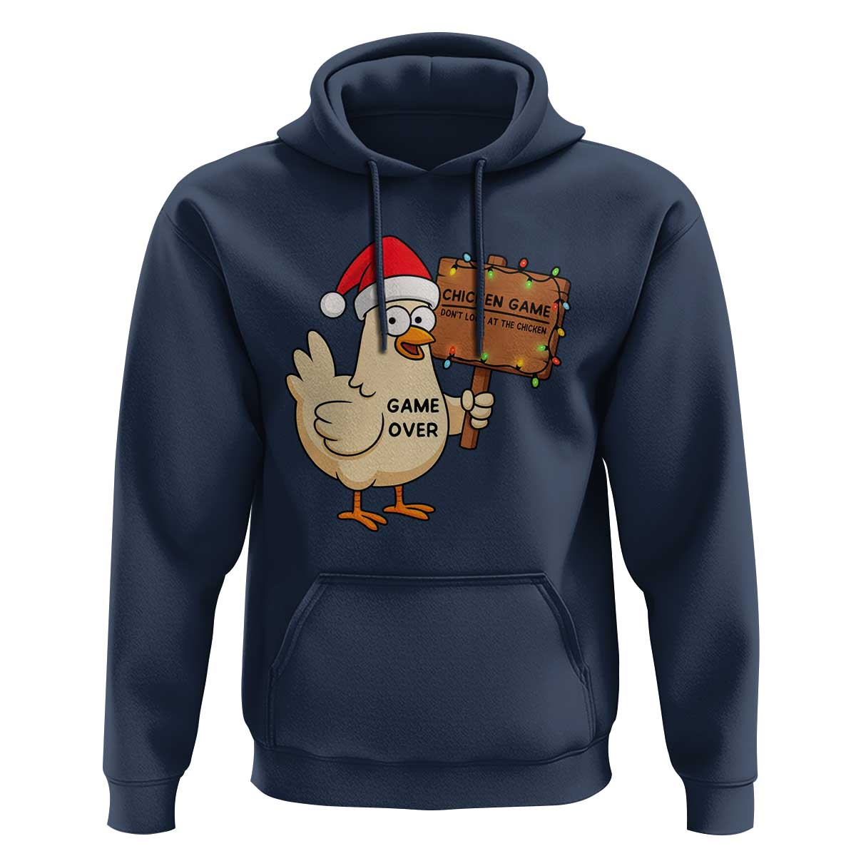 Chicken Game Christmas Hoodie Funny Do Not Look At The Chicken - Wonder Print Shop