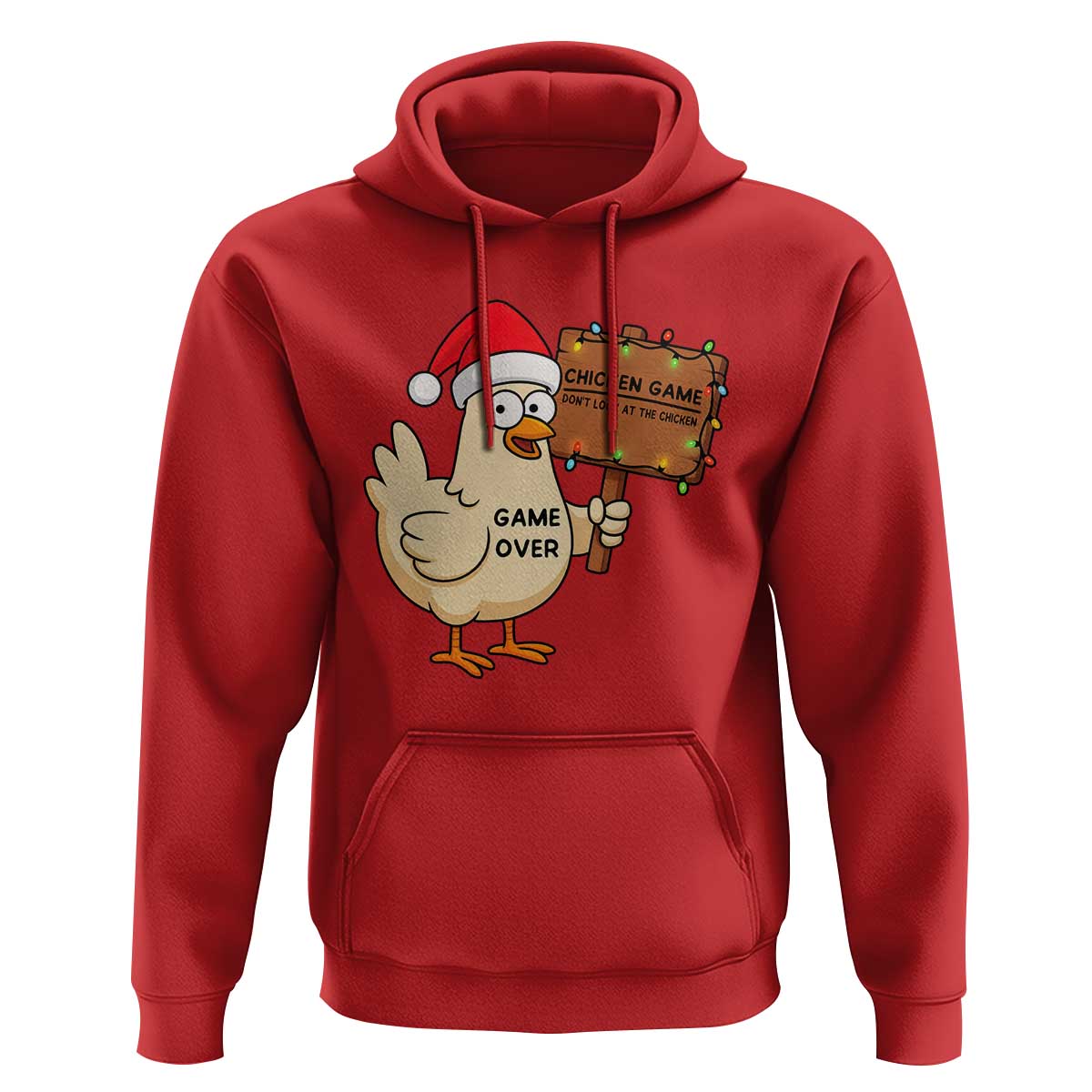 Chicken Game Christmas Hoodie Funny Do Not Look At The Chicken - Wonder Print Shop