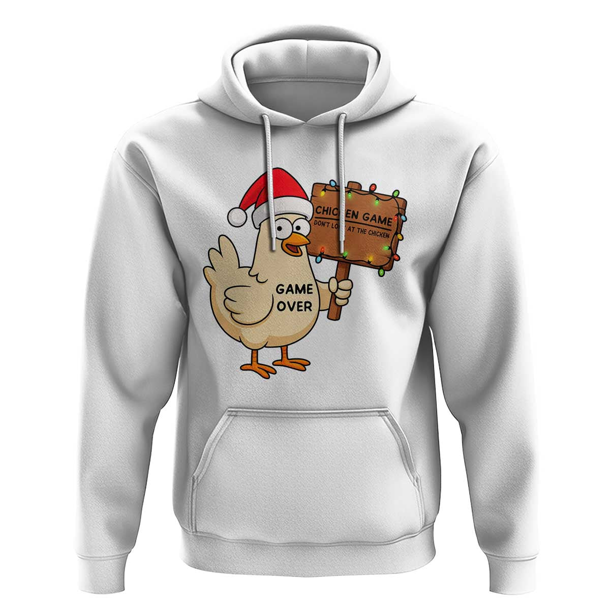 Chicken Game Christmas Hoodie Funny Do Not Look At The Chicken - Wonder Print Shop