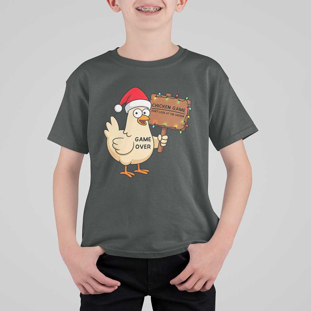 Chicken Game Christmas T Shirt For Kid Funny Do Not Look At The Chicken - Wonder Print Shop