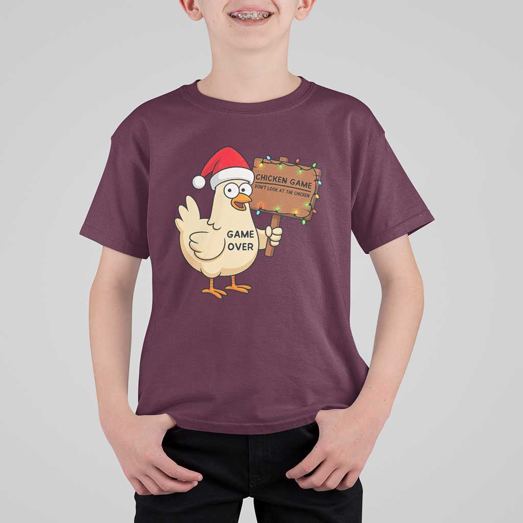 Chicken Game Christmas T Shirt For Kid Funny Do Not Look At The Chicken - Wonder Print Shop