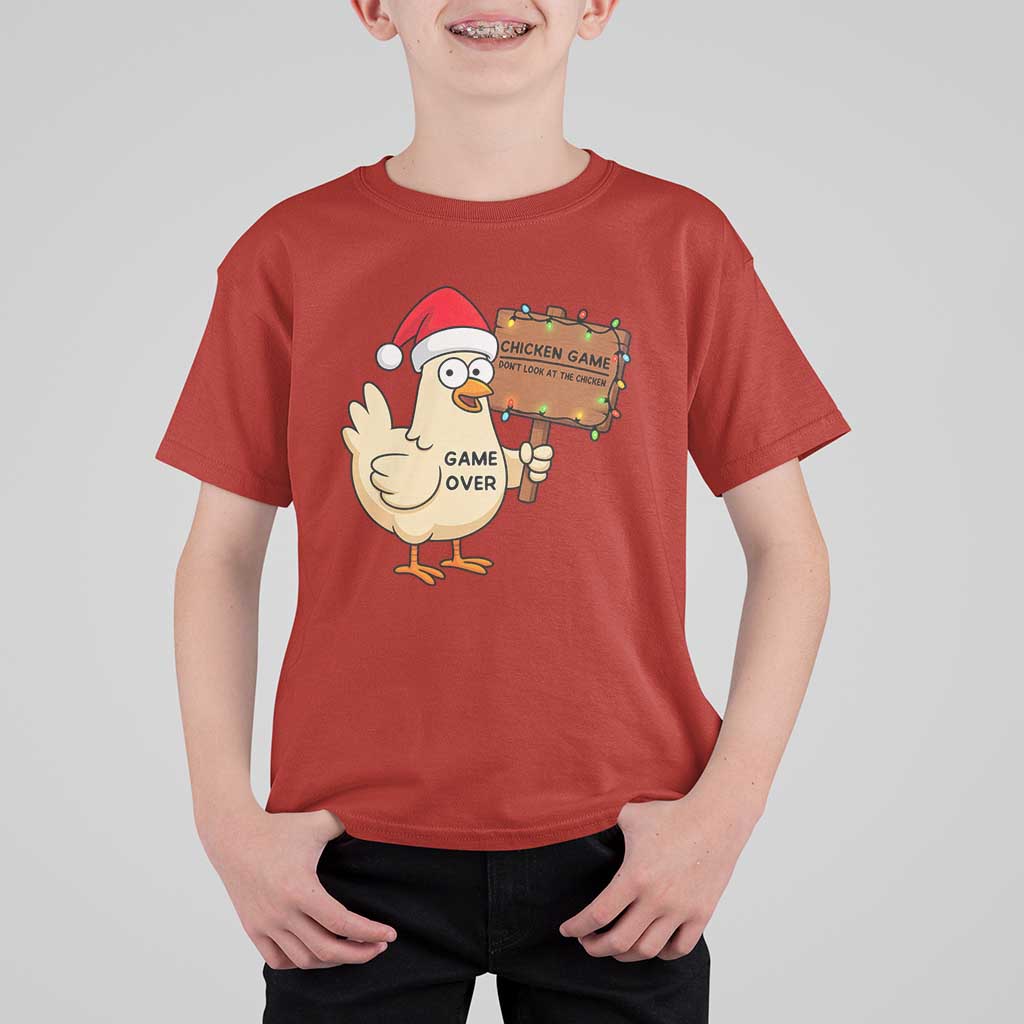 Chicken Game Christmas T Shirt For Kid Funny Do Not Look At The Chicken - Wonder Print Shop