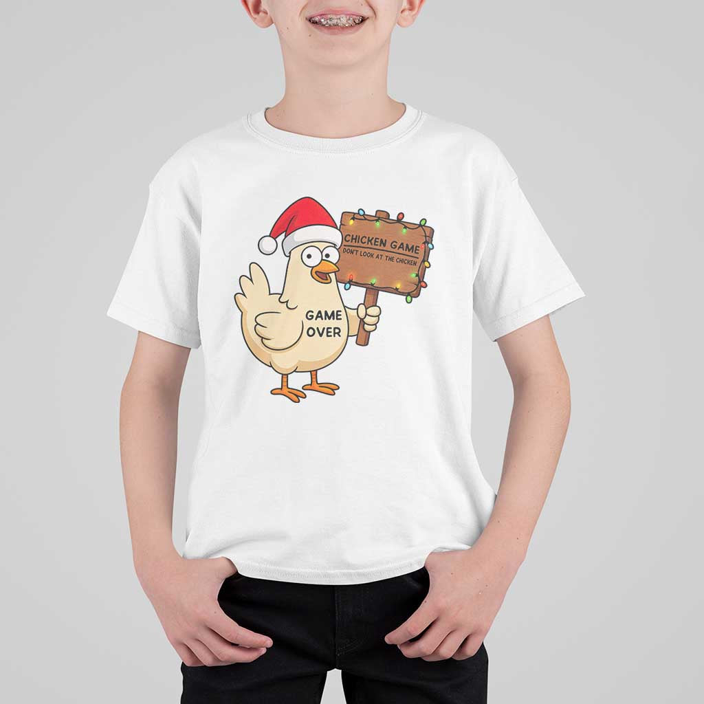 Chicken Game Christmas T Shirt For Kid Funny Do Not Look At The Chicken - Wonder Print Shop