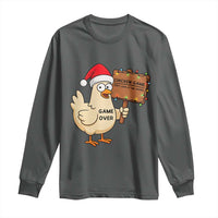 Chicken Game Christmas Long Sleeve Shirt Funny Do Not Look At The Chicken - Wonder Print Shop
