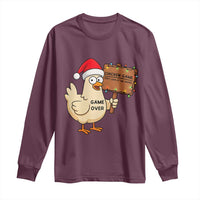 Chicken Game Christmas Long Sleeve Shirt Funny Do Not Look At The Chicken - Wonder Print Shop