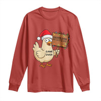 Chicken Game Christmas Long Sleeve Shirt Funny Do Not Look At The Chicken - Wonder Print Shop