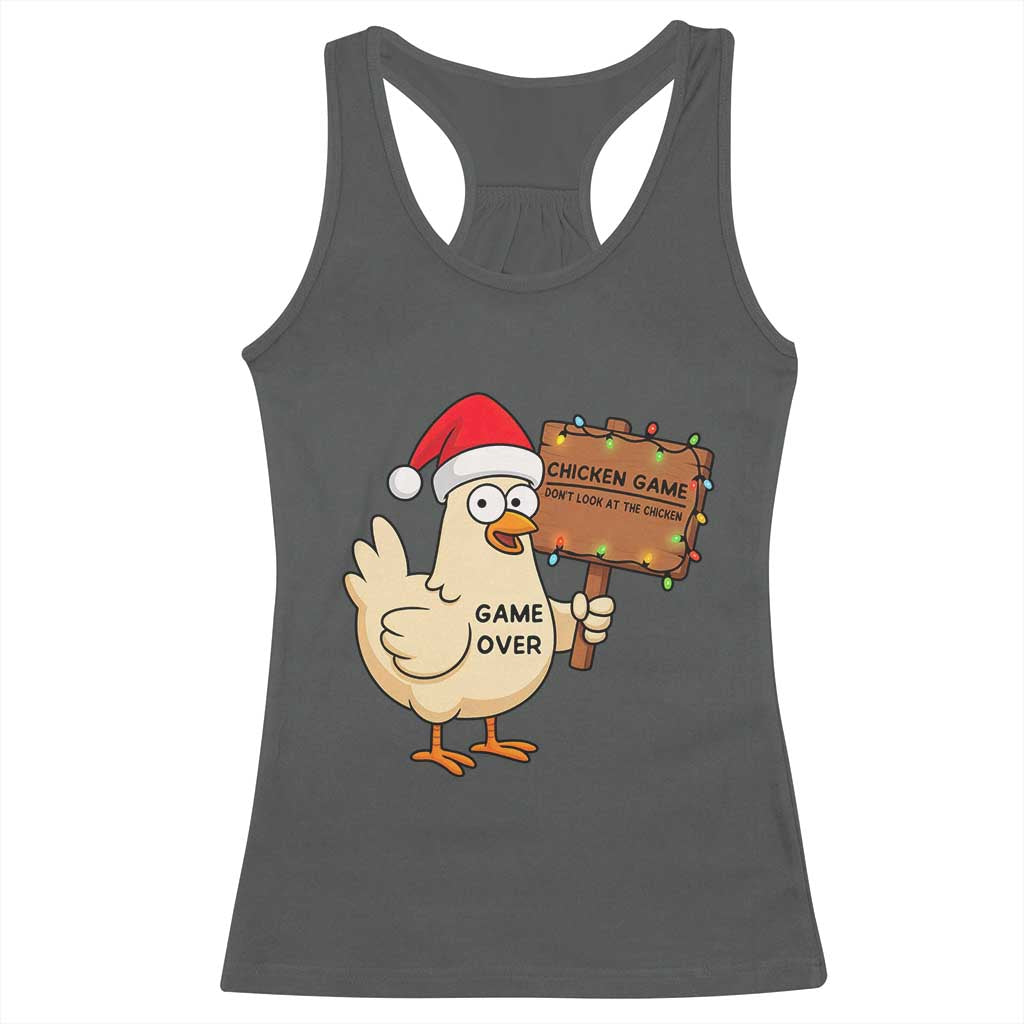 Chicken Game Christmas Racerback Tank Top Funny Do Not Look At The Chicken - Wonder Print Shop