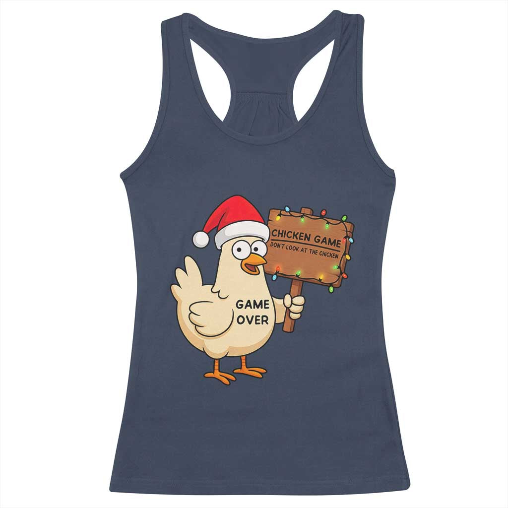 Chicken Game Christmas Racerback Tank Top Funny Do Not Look At The Chicken - Wonder Print Shop