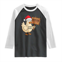 Chicken Game Christmas Raglan Shirt Funny Do Not Look At The Chicken - Wonder Print Shop