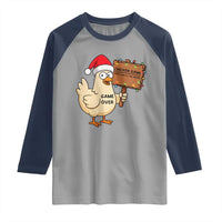 Chicken Game Christmas Raglan Shirt Funny Do Not Look At The Chicken - Wonder Print Shop