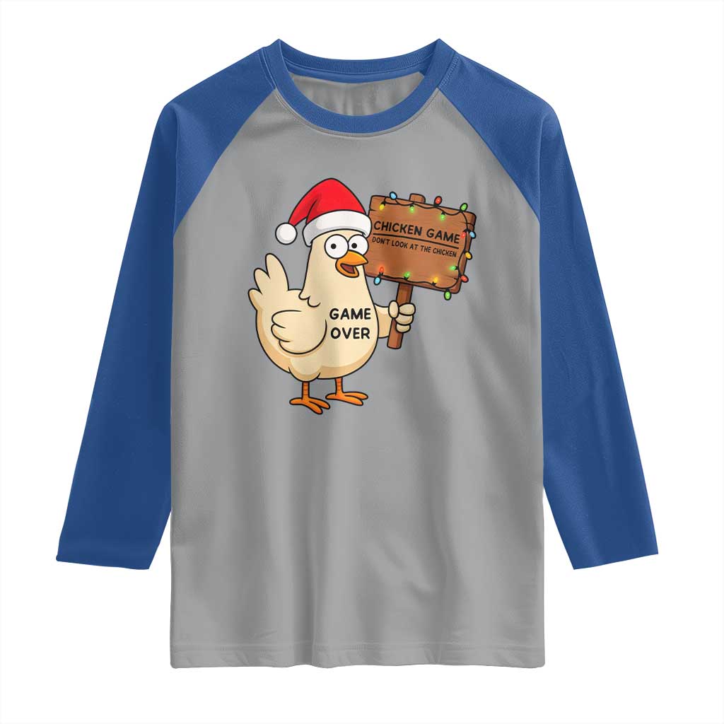 Chicken Game Christmas Raglan Shirt Funny Do Not Look At The Chicken - Wonder Print Shop