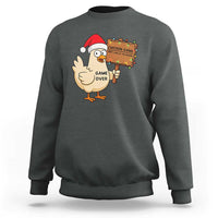 Chicken Game Christmas Sweatshirt Funny Do Not Look At The Chicken - Wonder Print Shop