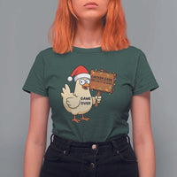 Chicken Game Christmas T Shirt For Women Funny Do Not Look At The Chicken - Wonder Print Shop