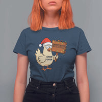 Chicken Game Christmas T Shirt For Women Funny Do Not Look At The Chicken - Wonder Print Shop