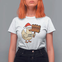 Chicken Game Christmas T Shirt For Women Funny Do Not Look At The Chicken - Wonder Print Shop