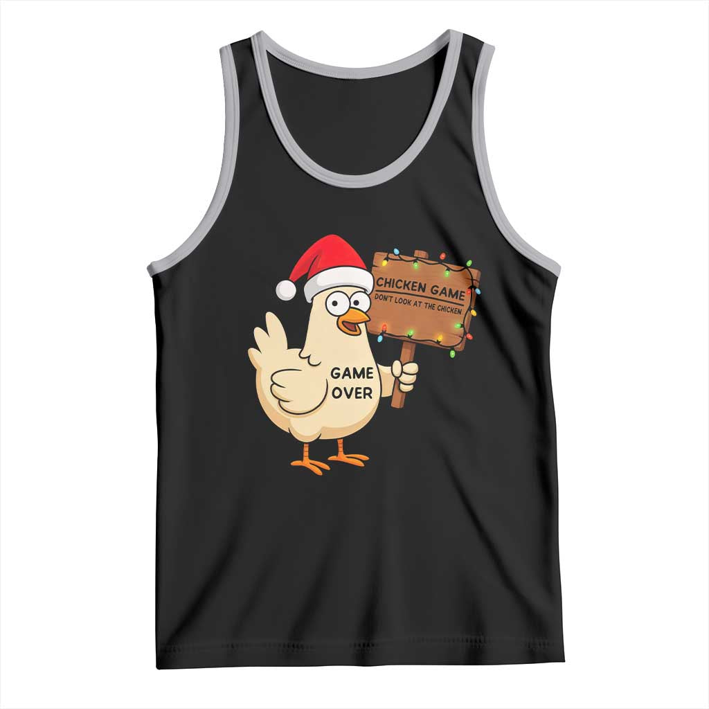 Chicken Game Christmas Tank Top Funny Do Not Look At The Chicken - Wonder Print Shop