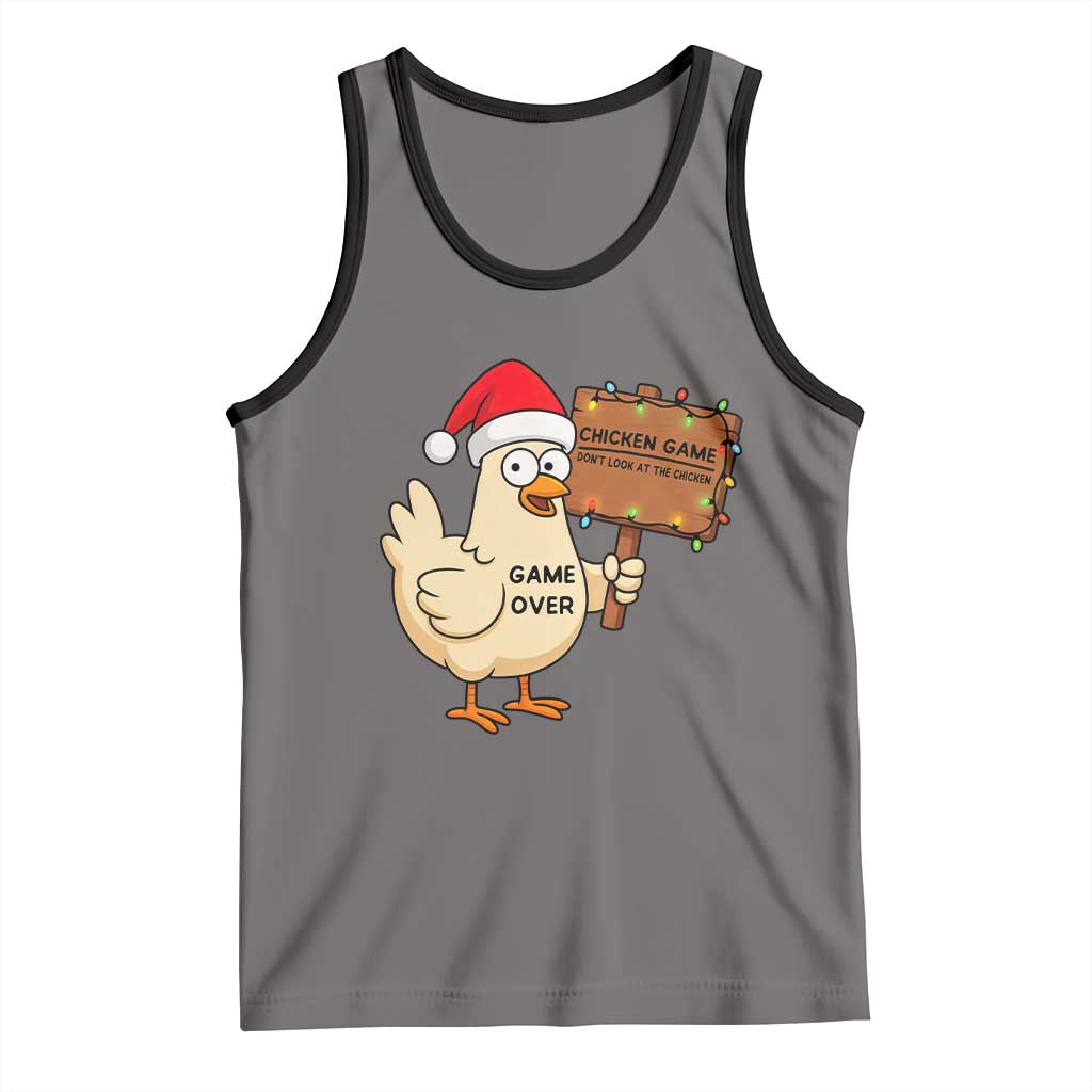 Chicken Game Christmas Tank Top Funny Do Not Look At The Chicken - Wonder Print Shop