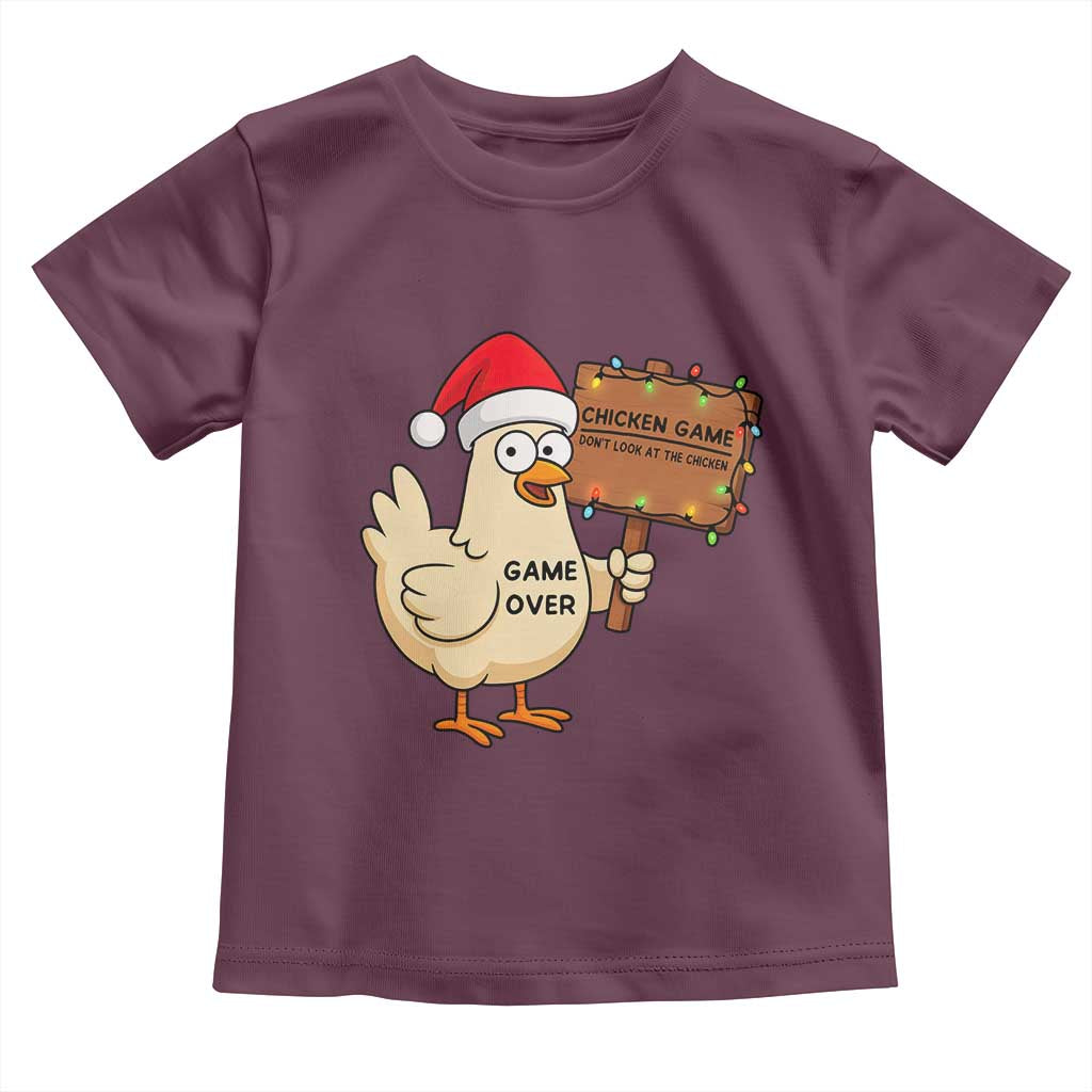 Chicken Game Christmas Toddler T Shirt Funny Do Not Look At The Chicken - Wonder Print Shop