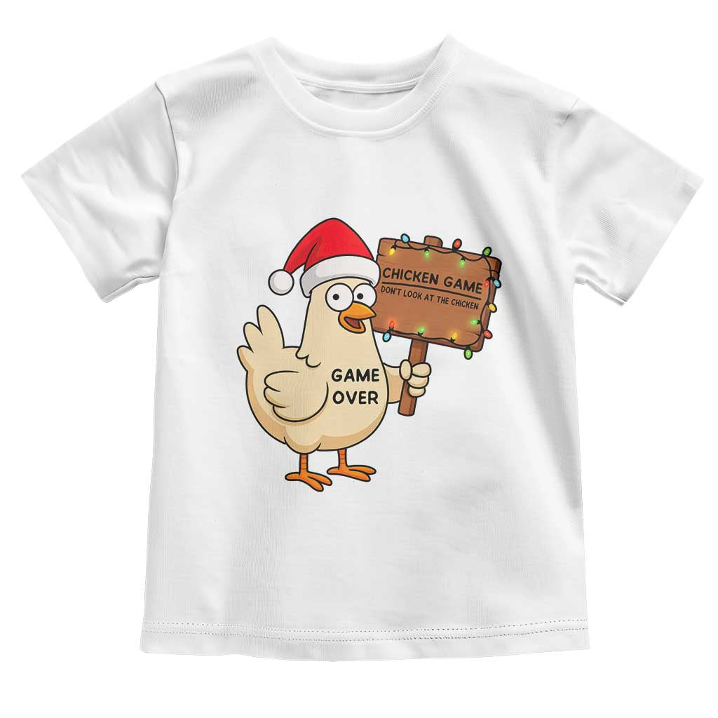 Chicken Game Christmas Toddler T Shirt Funny Do Not Look At The Chicken - Wonder Print Shop