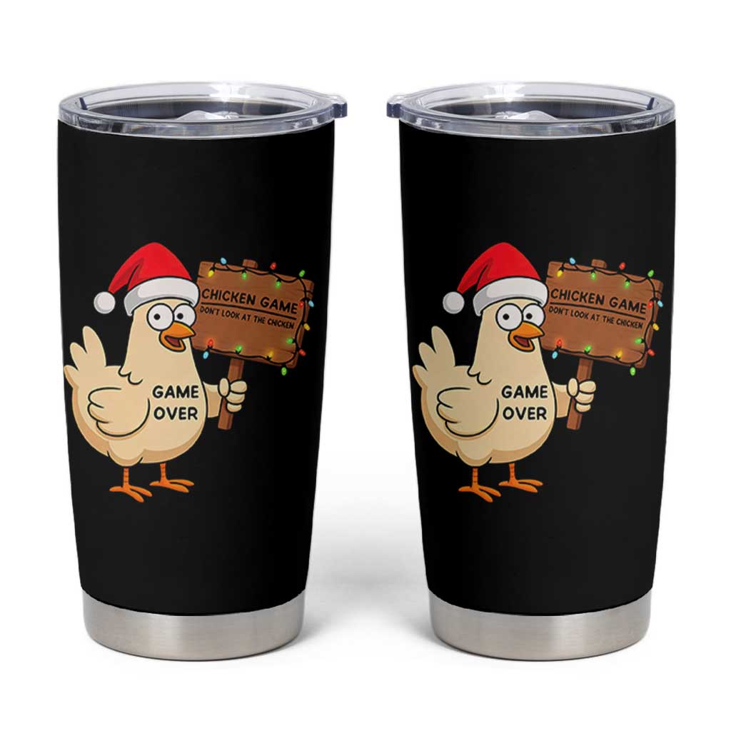 Chicken Game Christmas Tumbler Cup Funny Do Not Look At The Chicken - Wonder Print Shop