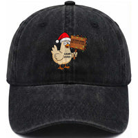 Chicken Game Christmas Washed Cotton Baseball Cap Funny Do Not Look At The Chicken