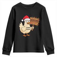 Chicken Game Christmas Youth Sweatshirt Funny Do Not Look At The Chicken - Wonder Print Shop