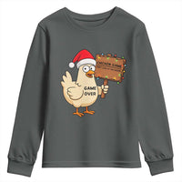 Chicken Game Christmas Youth Sweatshirt Funny Do Not Look At The Chicken - Wonder Print Shop
