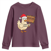 Chicken Game Christmas Youth Sweatshirt Funny Do Not Look At The Chicken - Wonder Print Shop
