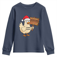 Chicken Game Christmas Youth Sweatshirt Funny Do Not Look At The Chicken - Wonder Print Shop