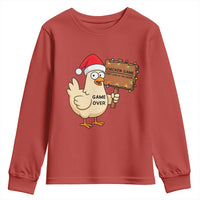 Chicken Game Christmas Youth Sweatshirt Funny Do Not Look At The Chicken - Wonder Print Shop