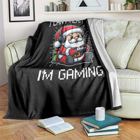 Funny Santa Gamer Christmas Throw Blanket I Can Not Hear You I Am Gaming - Wonder Print Shop