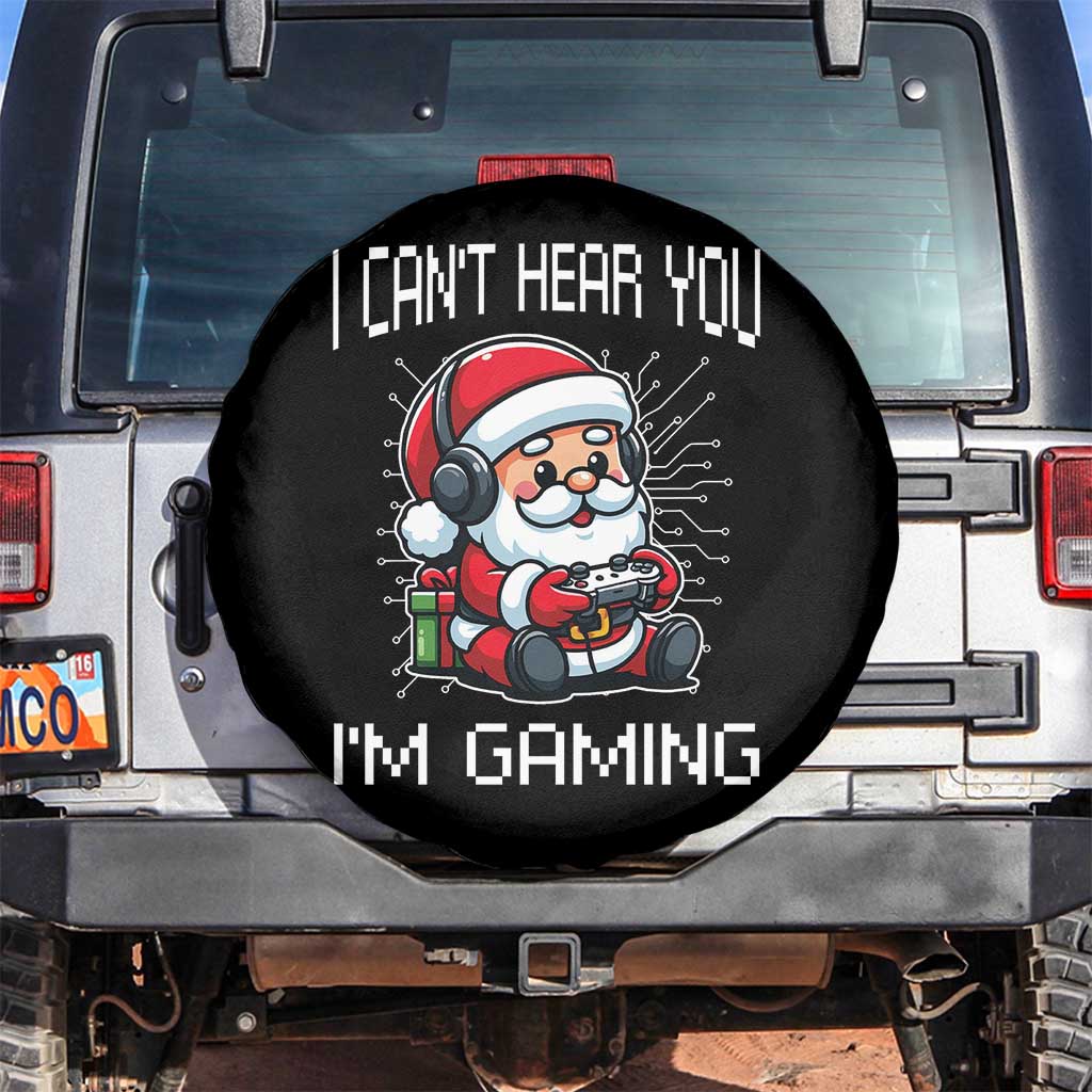 Funny Santa Gamer Christmas Spare Tire Cover I Can Not Hear You I Am Gaming - Wonder Print Shop