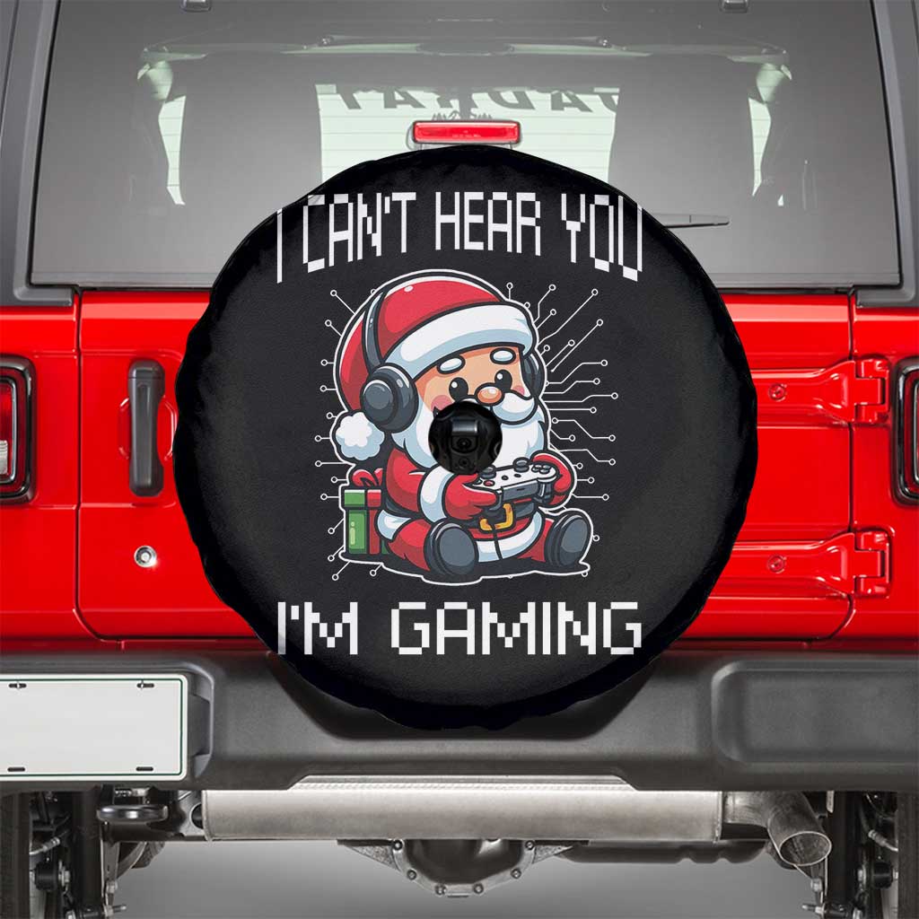 Funny Santa Gamer Christmas Spare Tire Cover I Can Not Hear You I Am Gaming - Wonder Print Shop