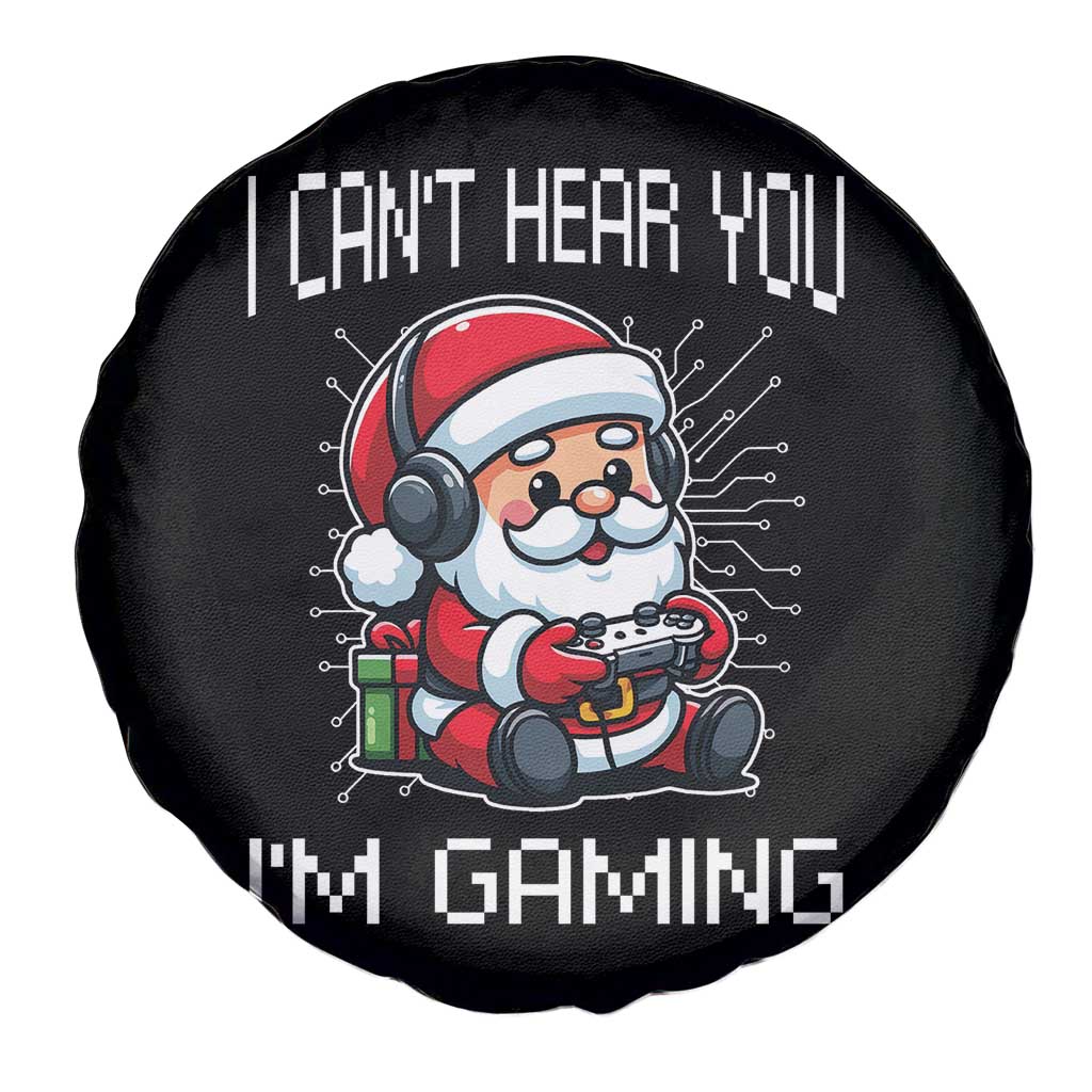 Funny Santa Gamer Christmas Spare Tire Cover I Can Not Hear You I Am Gaming - Wonder Print Shop