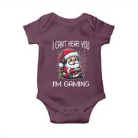 Funny Santa Gamer Christmas Baby Onesie I Can Not Hear You I Am Gaming - Wonder Print Shop