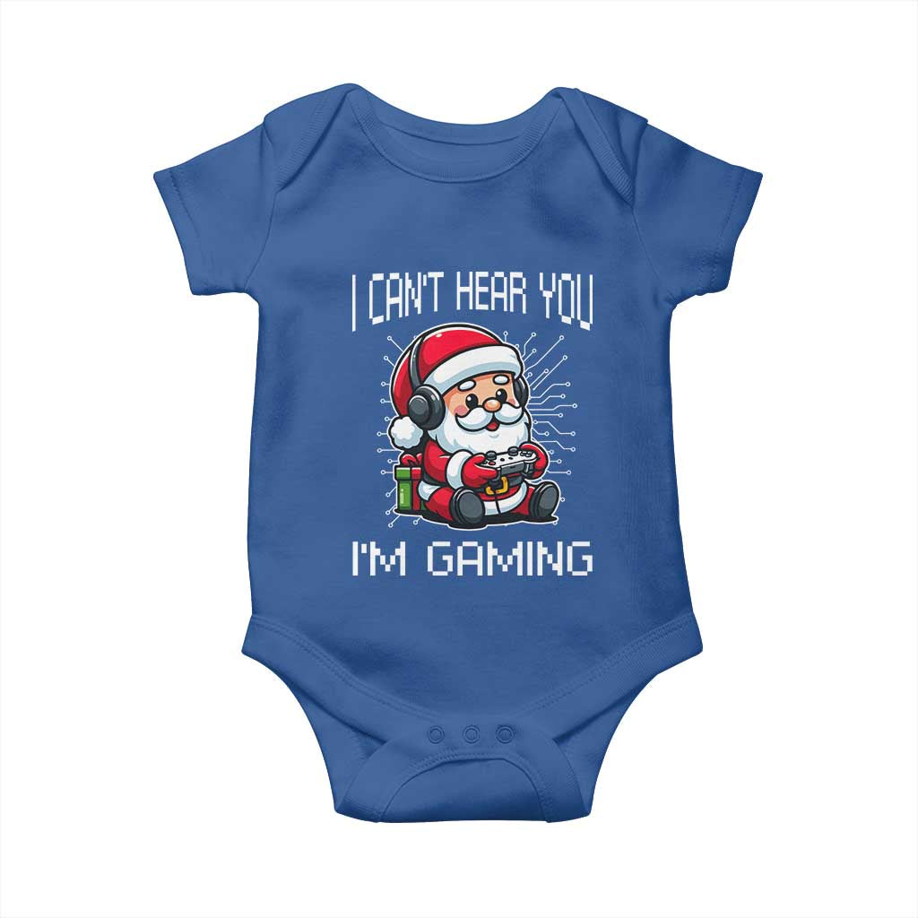 Funny Santa Gamer Christmas Baby Onesie I Can Not Hear You I Am Gaming - Wonder Print Shop