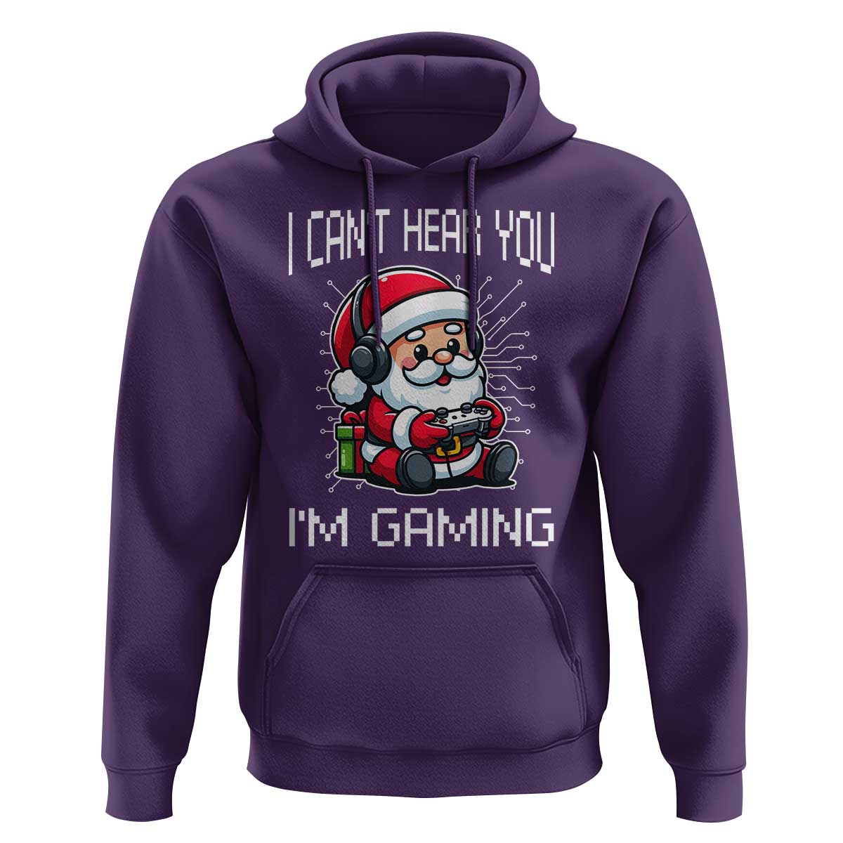 Funny Santa Gamer Christmas Hoodie I Can Not Hear You I Am Gaming - Wonder Print Shop