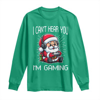 Funny Santa Gamer Christmas Long Sleeve Shirt I Can Not Hear You I Am Gaming - Wonder Print Shop