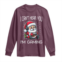 Funny Santa Gamer Christmas Long Sleeve Shirt I Can Not Hear You I Am Gaming - Wonder Print Shop