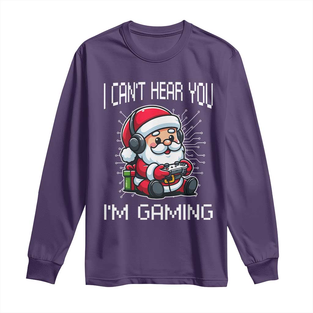 Funny Santa Gamer Christmas Long Sleeve Shirt I Can Not Hear You I Am Gaming - Wonder Print Shop