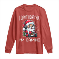 Funny Santa Gamer Christmas Long Sleeve Shirt I Can Not Hear You I Am Gaming - Wonder Print Shop