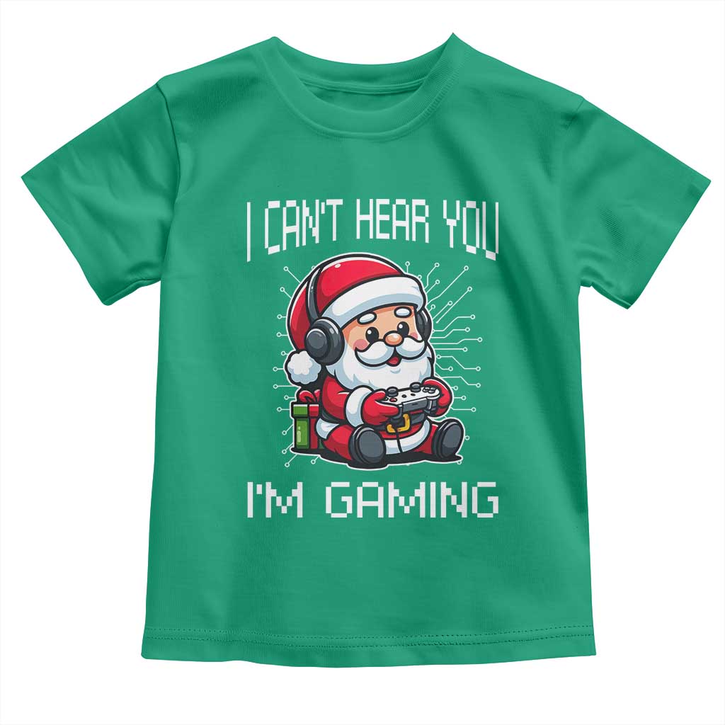 Funny Santa Gamer Christmas Toddler T Shirt I Can Not Hear You I Am Gaming - Wonder Print Shop