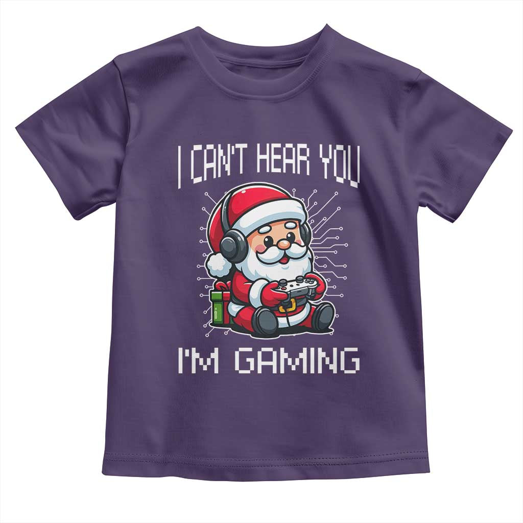 Funny Santa Gamer Christmas Toddler T Shirt I Can Not Hear You I Am Gaming - Wonder Print Shop