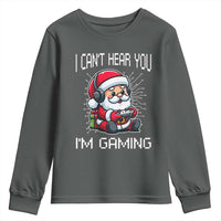 Funny Santa Gamer Christmas Youth Sweatshirt I Can Not Hear You I Am Gaming - Wonder Print Shop